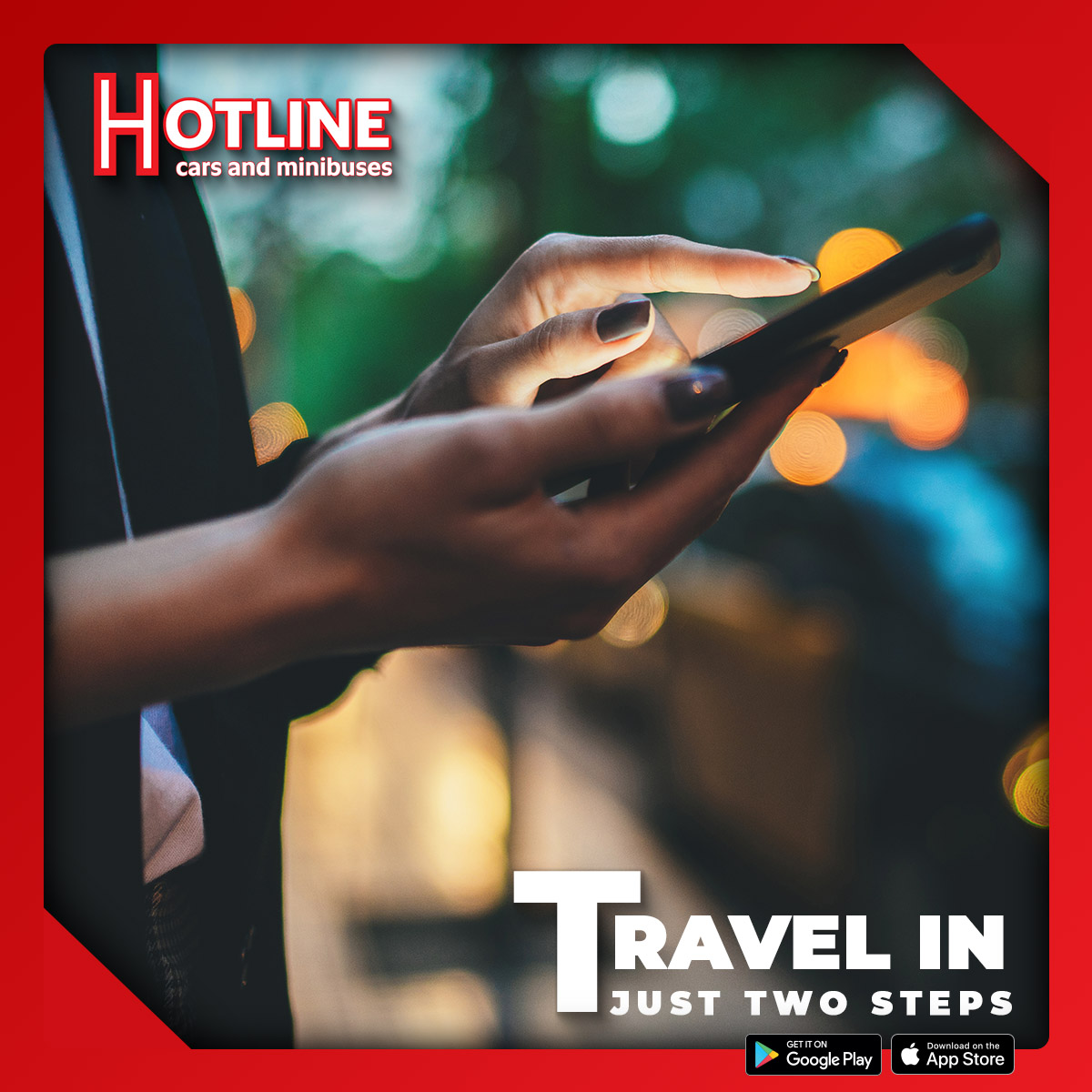 𝗧𝗿𝗮𝘃𝗲𝗹 𝘄𝗶𝘁𝗵 𝗲𝗮𝘀𝗲. 💫
With the Hotline Cars app, everything you need is in the palm of your hand. 👇
Tap, track, travel → it's really as simple as that! 
See for yourself today! ⤵️
☎️ 0121 353 2121 | 📲 onelink.to/y5brus
#App #TaxiApp