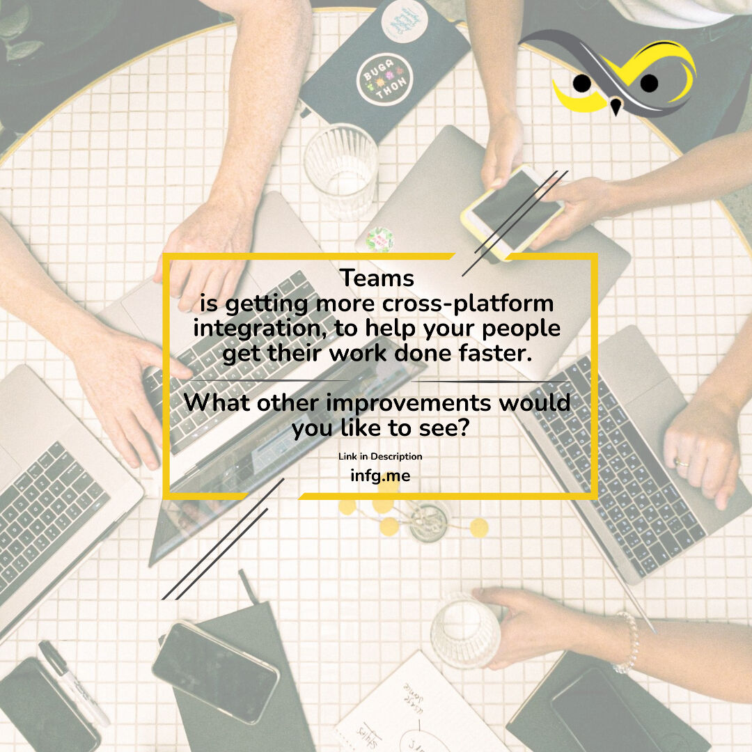 infgme's tweet image. Teams is getting more cross-platform integration, to help your people get their work done faster. What other improvements would you like to see?

go.infg.me/4o_Z

#Teams #CrossPlatformIntegration #upgraded #bahrain #ksa #infgme
