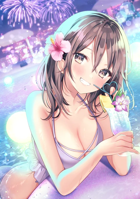 dreaming night pool 💜 
