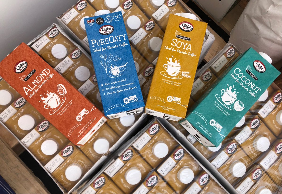 We were saddened to hear Oatly had taken a small family business to court over the branding of their own oat milk.😞Keen to champion the little guy we got in touch with <a href="/GlebeFarmFoods/">Glebe Farm Foods</a> &amp; we’re pleased to say we’re now using their soya milk in our goodies. glebefarmfolds.co.uk