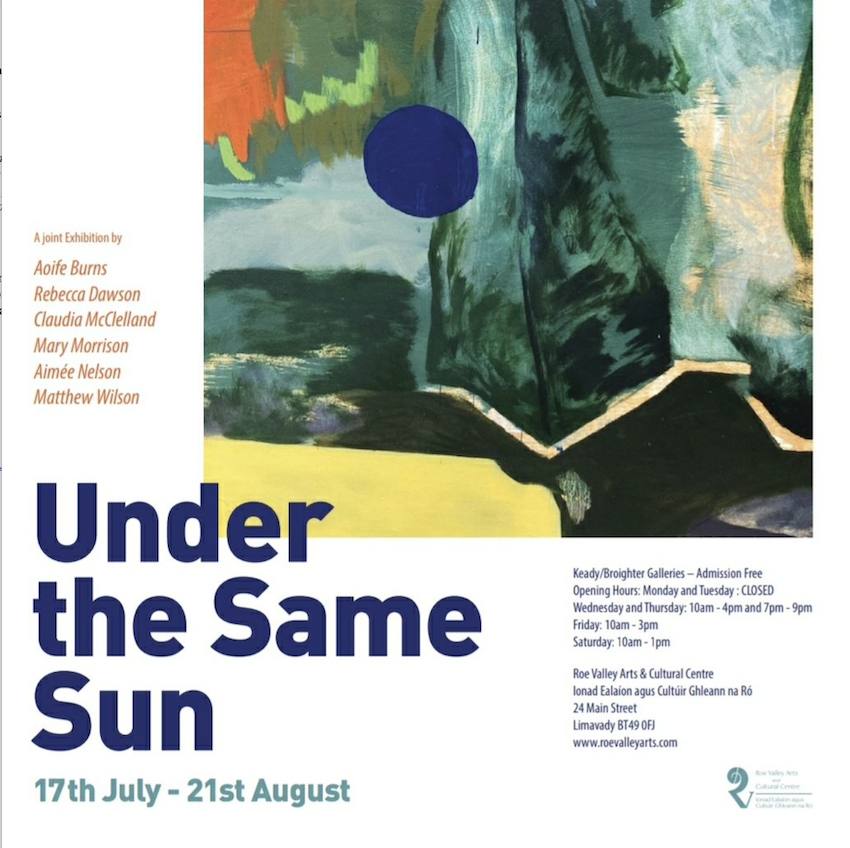 BelfastSchArt's tweet photo. Check out some of our recent graduates in UNDER THE SAME SUN exhibtion now on @roevalleyarts The exhibition draws upon the commonality which holds us as a people and place together, speaking to shared joy and collective burden #proudofUU #supportinggraduates https://t.co/PrejSUHehw