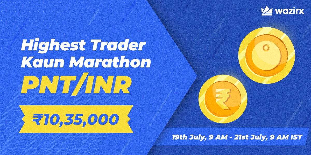 ⚡️️ ₹10,35,000 worth PNT up for grabs ⚡️️

WazirX is running a Highest Trader Kaun Marathon: PNT/INR with prizes for top 200 traders!

We're giving away 15 $PNT each to 5 lucky people who:

1. Retweet this tweet
2. Reply &amp; mention 3 friends

blog.wazirx.com/pnetwork-listi…