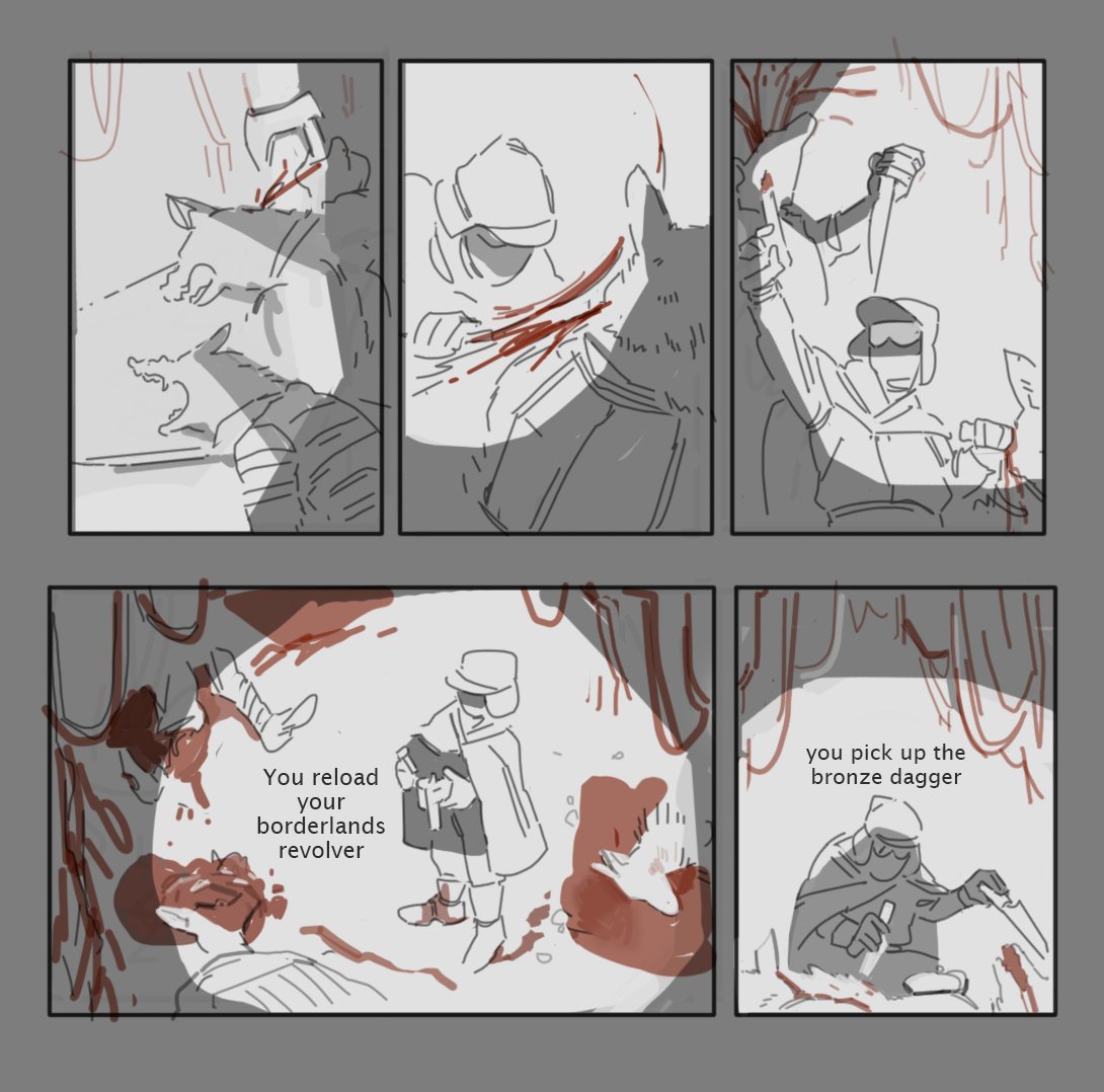 loccorocco_art's tweet image. Comic about a guy getting lost in the Rust Wells (1/3)
cw blood
#CavesOfQud