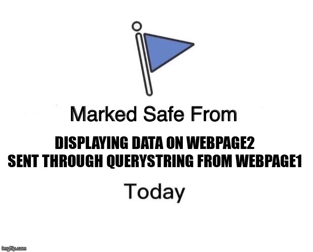 overflow_meme's tweet image. displaying data on webpage2 sent through querystring from webpage1 stackoverflow.com/questions/6841… #html #querystring #css #javascript #jquery