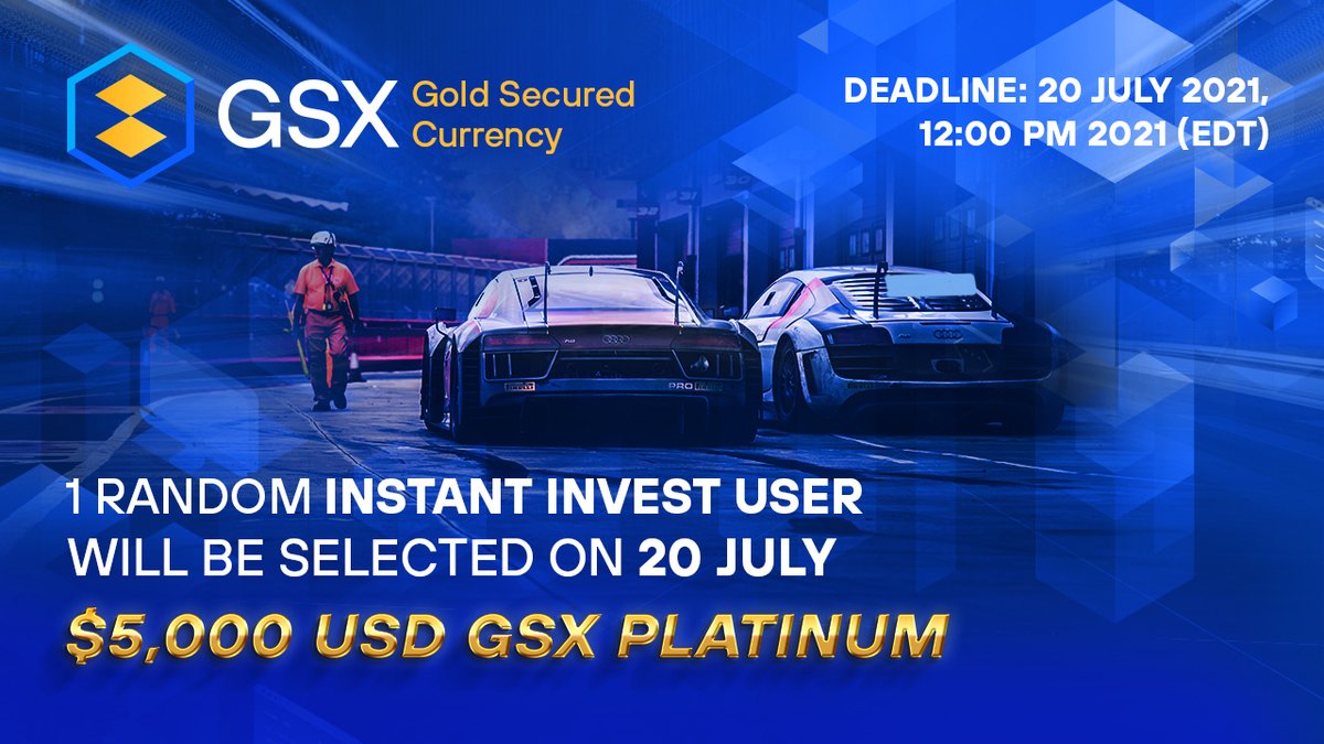 Do you want to win $5,000 worth of GSX Platinum?🔥

To enter: $50 USD GSX = 1 ticket 🎟

Buy now: gsxfintech.com

This is a limited offer! 🗓  13 July 2021, 12:00 PM to July 20 2021, 12:00 PM (EDT)