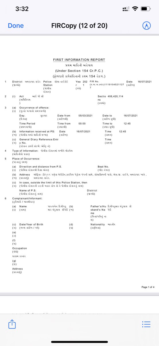 AsxWatcher's tweet photo. @Divya_Bhaskar it was surprising to see you not covering news of fraud of rs 29 lacs by prominent realestate agent in Ahmedabad. Here is FIR copy. https://t.co/Dfl4OPESgH