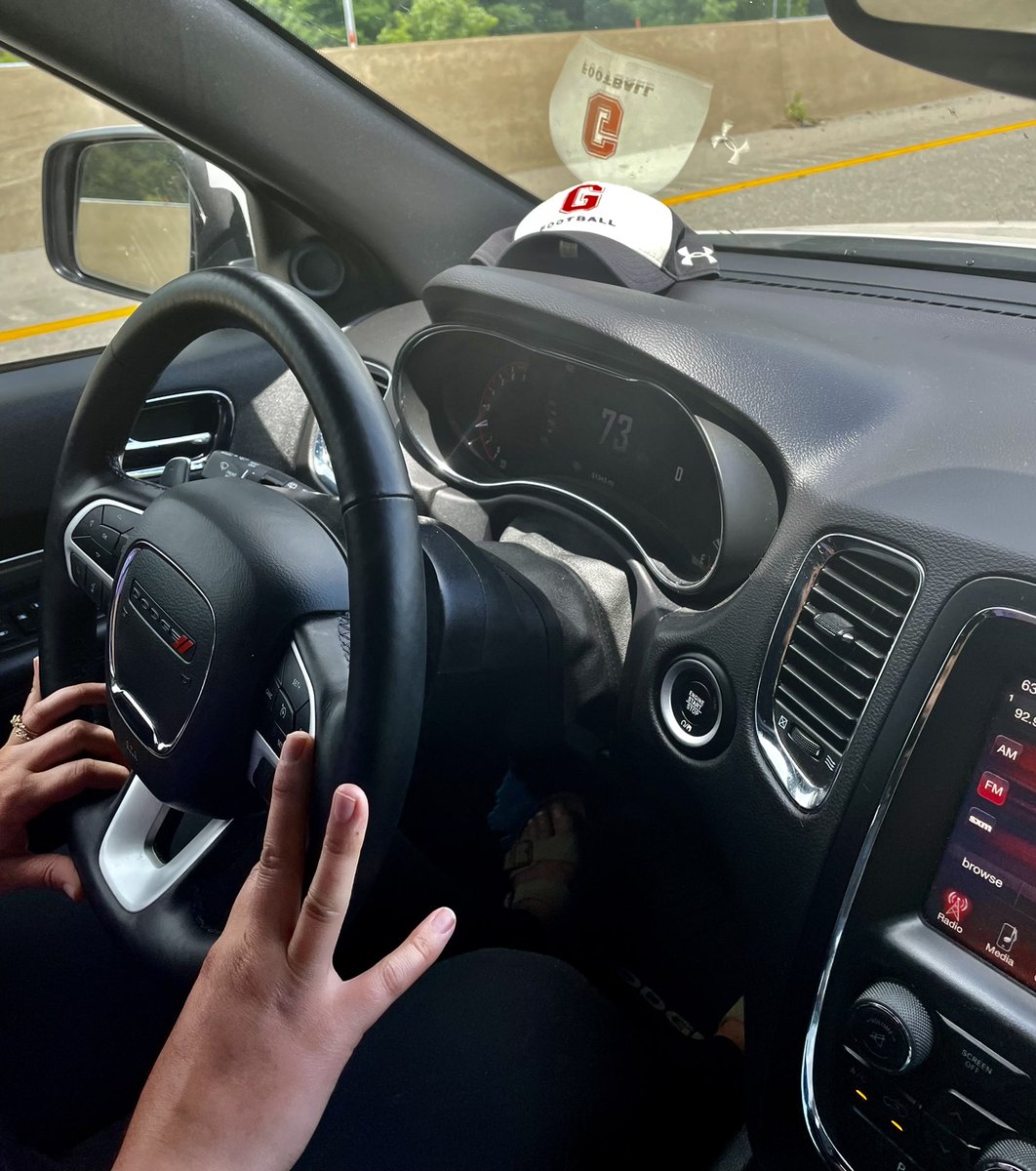 CoachBaney's tweet image. The wife is behind the wheel for the last leg of the trip! What a blessing it was to spend time with family on vacation, but I’m ready to get back at with the red and white! 

The G hat always rides front and center on road trips. 👊🏼💪🏻 #Ready2Build