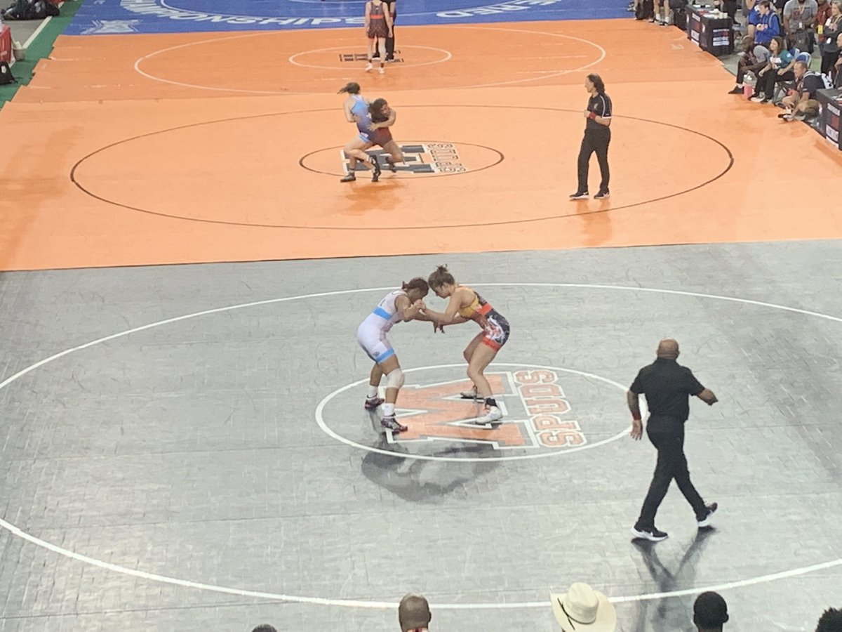 Cloe Charlesworth representing <a href="/FCPSLBSS/">Lake Braddock SS</a> at the Women’s National Wrestling tournament in Fargo, ND!  Way to go Cloe!  #BruinPride