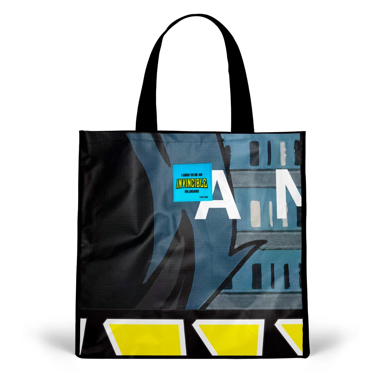 Tote bags MADE from the INVINCIBLE billboards?! Yup. Limited and recycled!

store.skybound.com/products/invin…