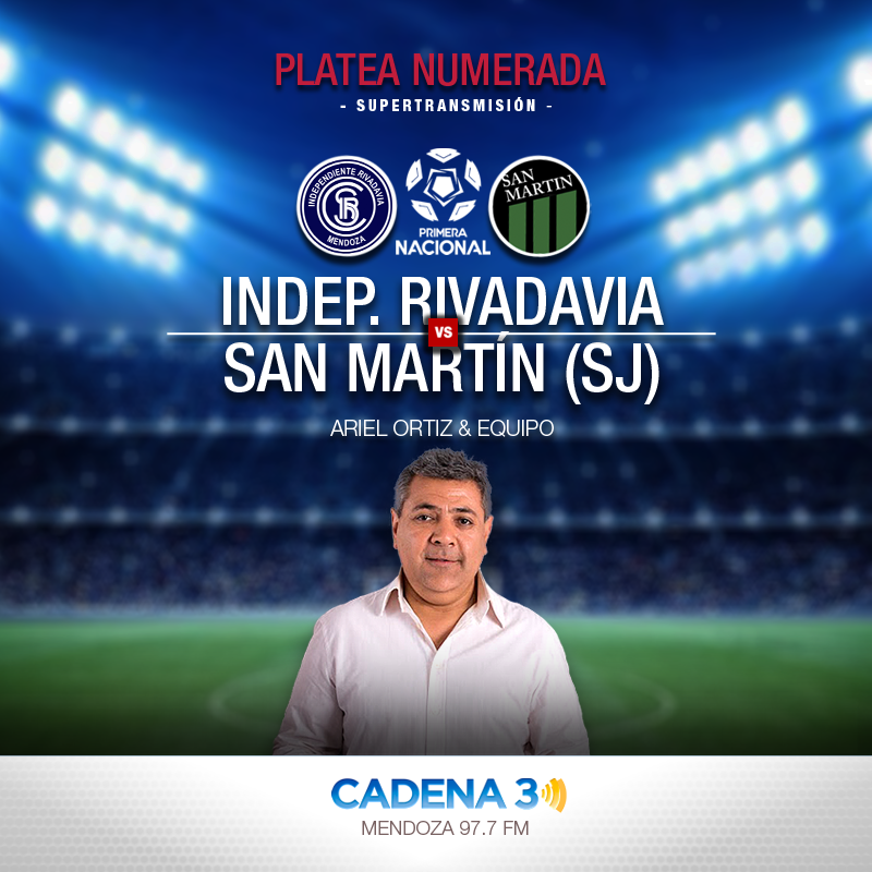 Cadena3Com's tweet photo. Primera Nacional⚽
Independiente Rivadavia y San Martín (SJ) se baten en el clásico cuyano https://t.co/EaQQC9dwpj

Transmite Cadena 3 Mendoza (97.7 FM)📻📲 https://t.co/irNcdphViD