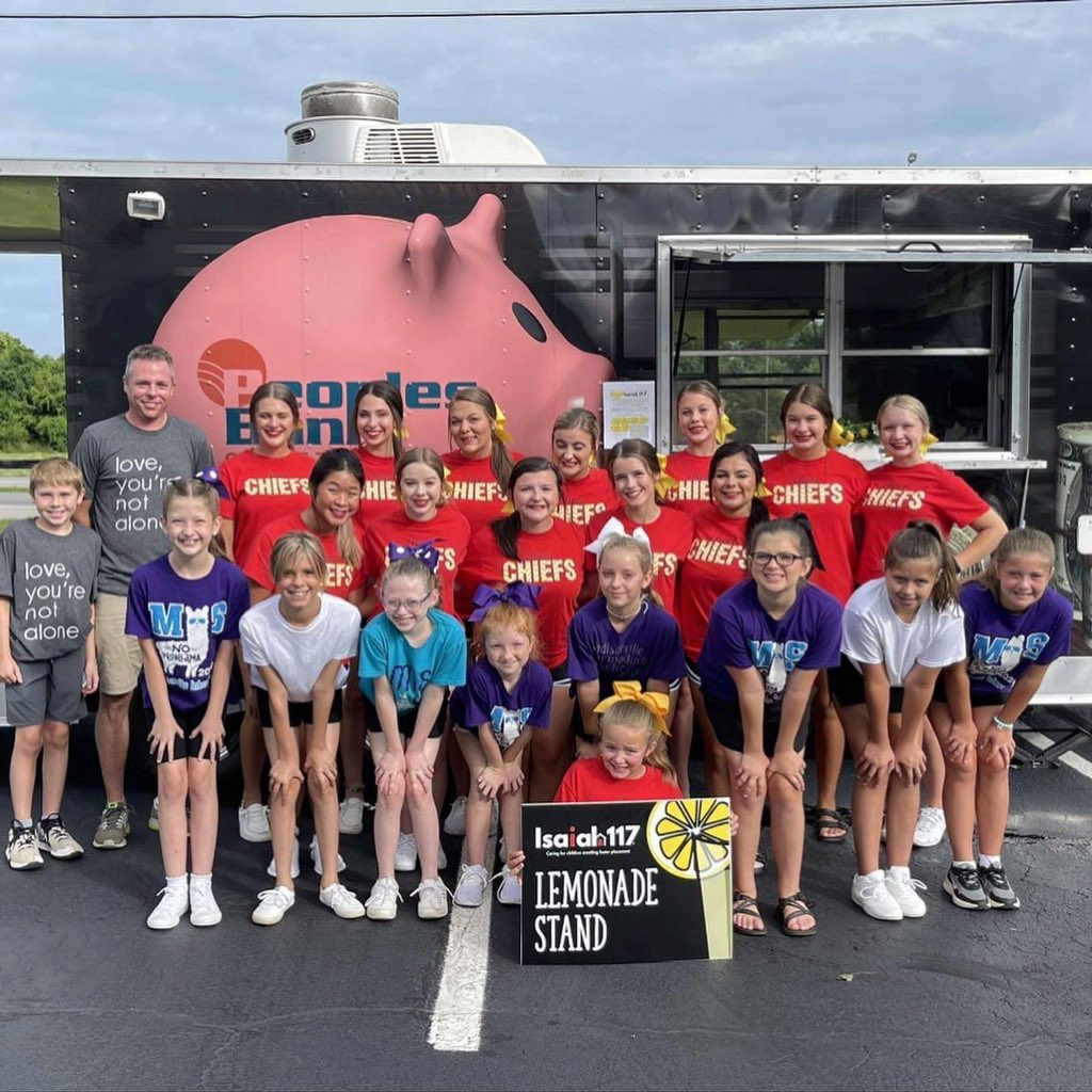 The SQHS and MIS cheerleaders hosted a lemonade stand for the Isaiah117 House at our main office today. Great job!!