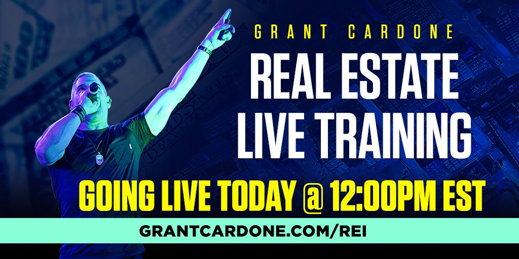 Join me for my FREE real estate webinar where I share the strategies that helped me turn $3,000 to $2.5 billion in real estate assets.

SET YOUR ALARMS FOR TODAY 12 PM EST! ⏰ ➡️ grantcardone.com/gcrei