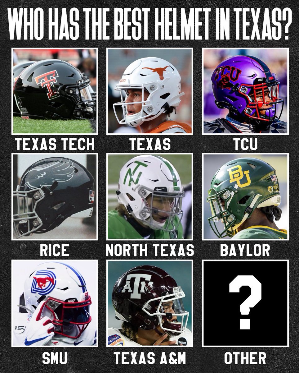 txfblife's tweet photo. 🤔 Who Has The Best Helmet In Texas? https://t.co/cbd7M0qM6W