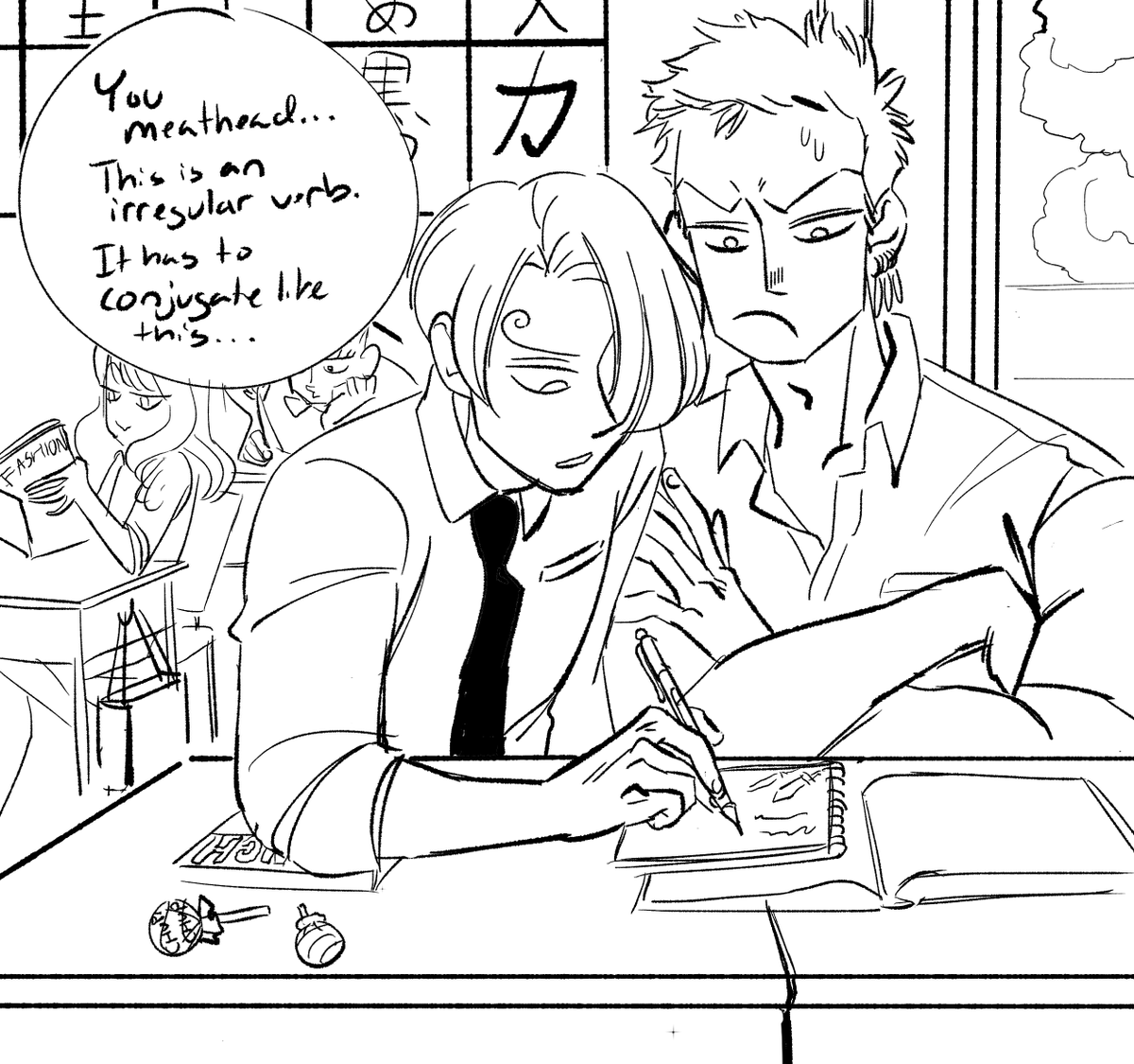hackedmotionart's tweet photo. Aoharu zosan: french class https://t.co/0biLeoWunK