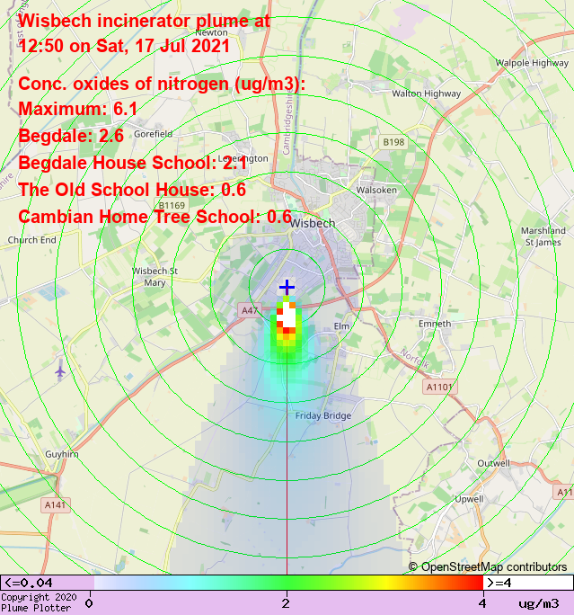 plumeplotter's tweet photo. Latest Wisbech incinerator plume plot, 12:50 17/07/21 #Begdale #FridayBridge https://t.co/1mIOb8cTam https://t.co/O2pqXbSJjf