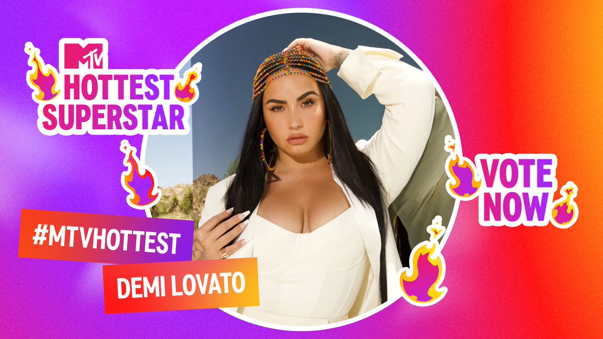 MTVMusicUK's tweet photo. Prove how much you stan the legendary @ddlovato and crown them #MTVHottest for 2021 ✌🏼 Tweet ‘#MTVHottest Demi Lovato’ from 5.30pm tonight! https://t.co/i10z5BXAlL