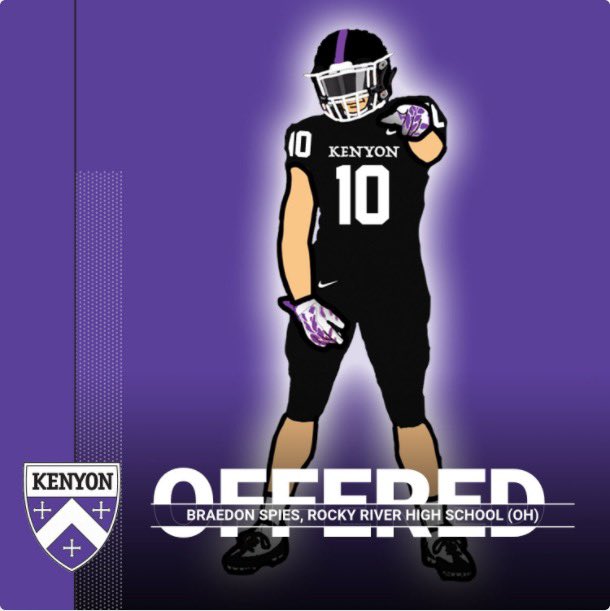 BraedonSpies's tweet photo. Excited to receive an offer of full support through the admissions process from @KenyonFootball. #GoLords #EarnYourSheild https://t.co/2rQI37Jl1a
