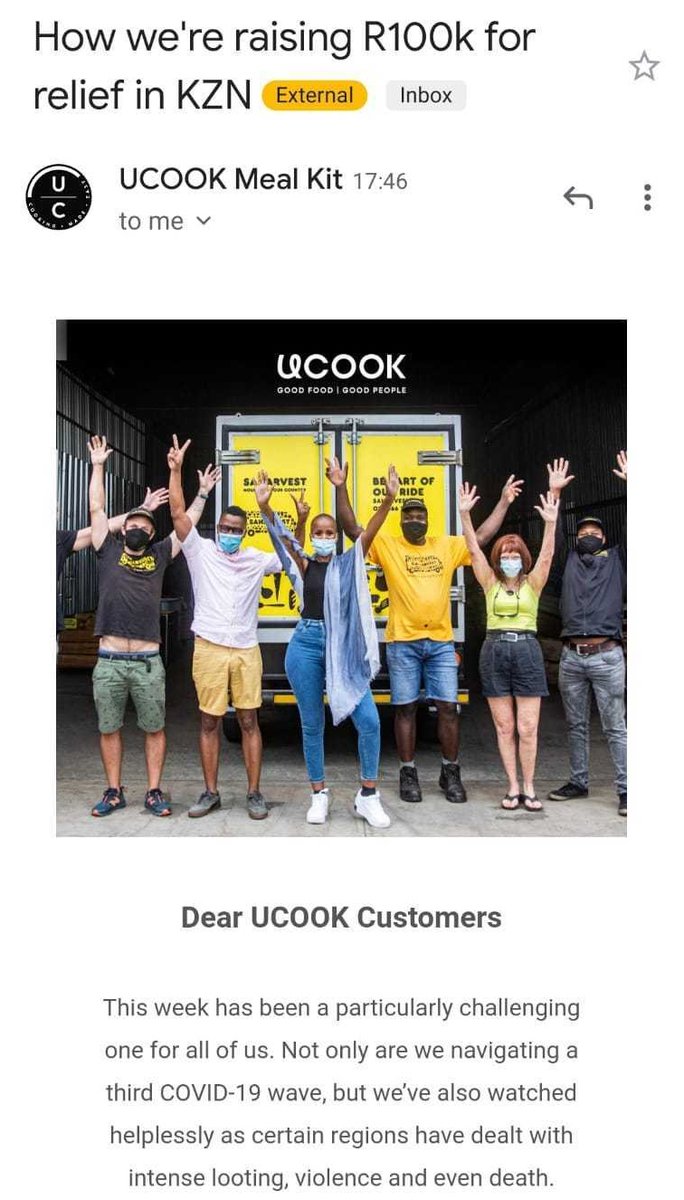 SkinBodyRenewal's tweet photo. We are so proud to be associated with brands who believe in community and rebuilding our beautiful country. Please support this fundraiser by @UCOOKSA to help those in need!
#SkinRenewalSA #RebuildSA #CountMeInSA #ShutDownSA #kzn #Gauteng #lovingucook #community #fundraiser https://t.co/IlDJR4GSOM