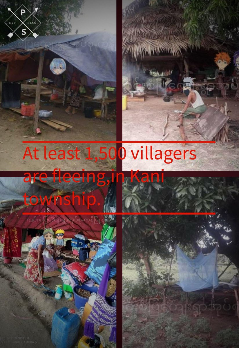 About 1,500 villagers are fleeing due to the floods in #Kanni Township, Sagaing Division. The military troops has entered the village and is destroying and killing people.The displaced villagers are not well supported.
#KaniMassacre
#WhatsHappeningInMyanmar