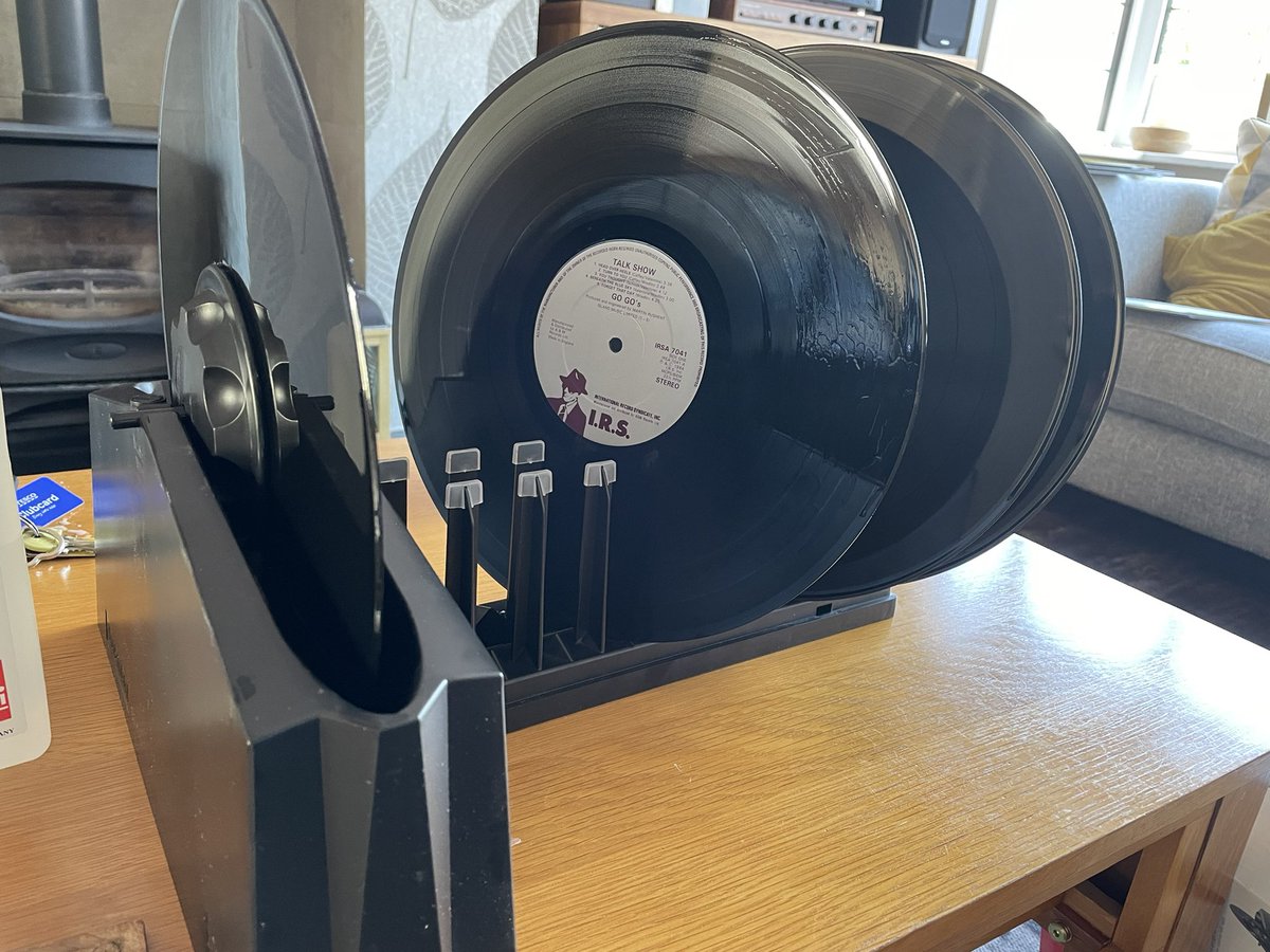 AlexRyles's tweet photo. Enjoying a rare Saturday afternoon at home spinning some records and cleaning some vinyl. Particularly looking forward to playing @officialgogos Talk Show which I’ve had for a year but only played one track of as it was too furred up. Apparently never played promo copy… https://t.co/KTKodgDQAA