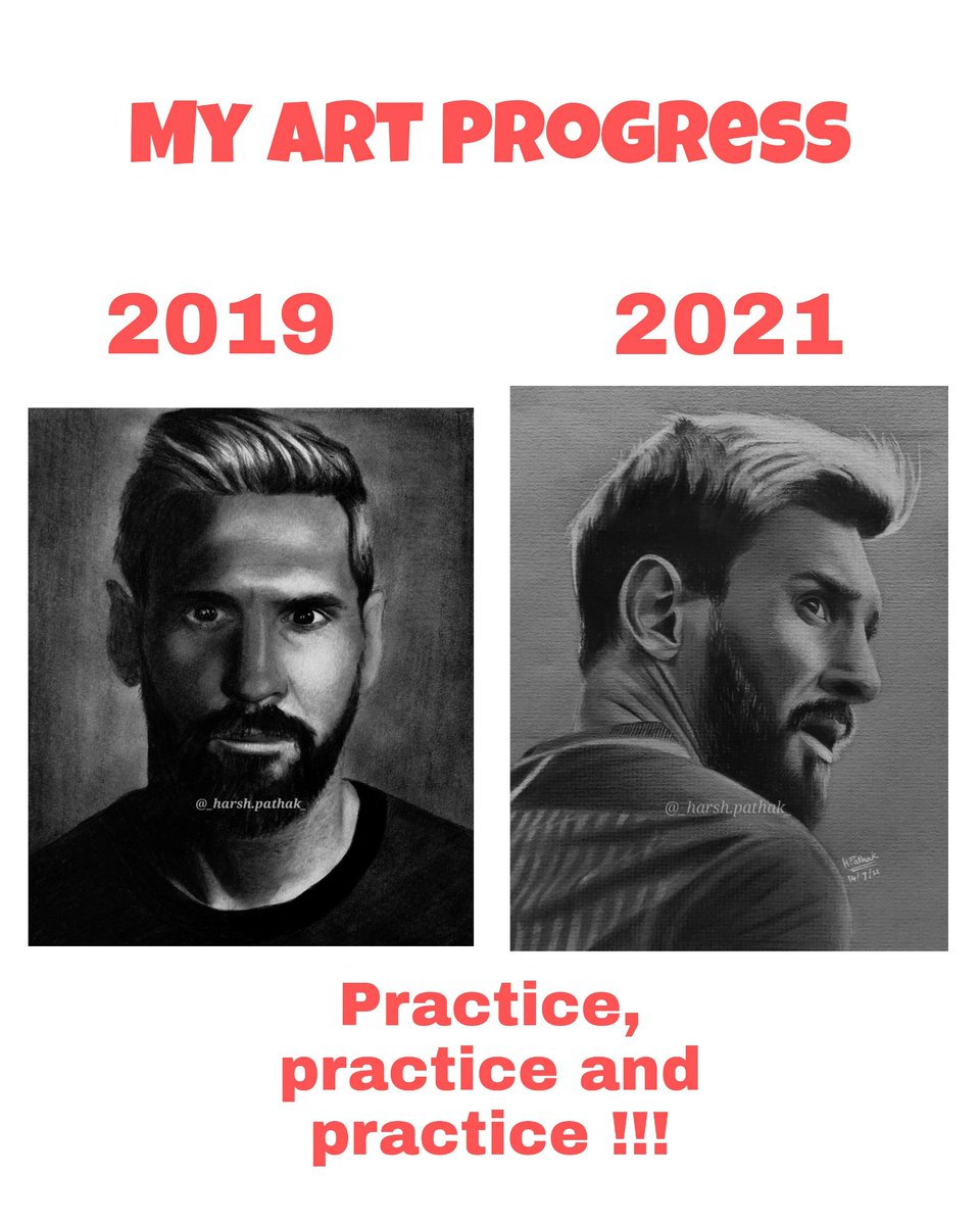 HarshPathakArt's tweet photo. My Drawing progress from 2019 to 2021 of  Lionel Messi !!! We learn a lot by just practising so just practice and don't worry about the results...😃
Hope you'll liked the drawing 😊
Pls Like, Share and Comment ❤️

DM to Order and Get A Paid Sketch 🙂
.
#LionelMessi #artprogress https://t.co/xWKGEW3P7d
