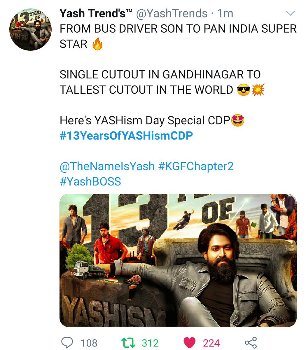 TheYashFC's tweet photo. Raw-King star 🌟

#13YearsOfYASHismCDP #YashBoss #KGFChapter2 @TheNameIsYash https://t.co/ov0c3fRVjm