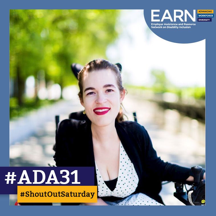 AskEARN's tweet image. This #ShoutOutSaturday, meet #DisabilityRights activist @kings_floyd! Kings was a guest panelist for EARN’s #ADAGeneration webinar held last July in celebration of #ADA30. She is now a writer and researcher at the @WhiteHouse. #ADA31 buff.ly/3e9DTUE
