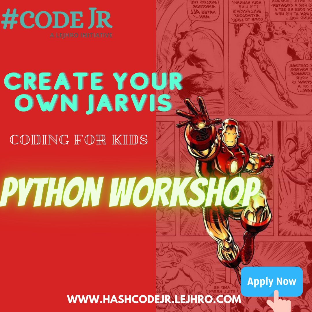 HashcodeJ's tweet image. Save it or miss it 😍 | Share with your friends 🔥

Follow @HashcodeJ for daily updates.

#Jarvis #python #pythonprogramming #kids #kidsofinstagram #80skids  #90skids  #codingforkids #programmingforkids #javaforkids #pythonforkids #codingforeveryone #childhood #kidstoday