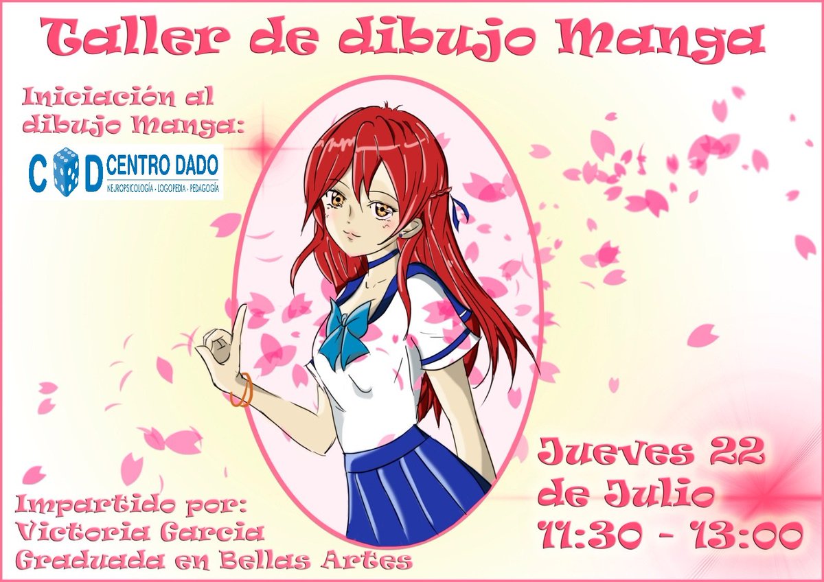 CentroDADO's tweet photo. Jueves 22 a las 11:30 llega a Centro Dado un nuevo taller de Dibujo Manga para niños🎨🥳
Apúntate ya! Te esperamos 😉 https://t.co/JjKHHPqZjF