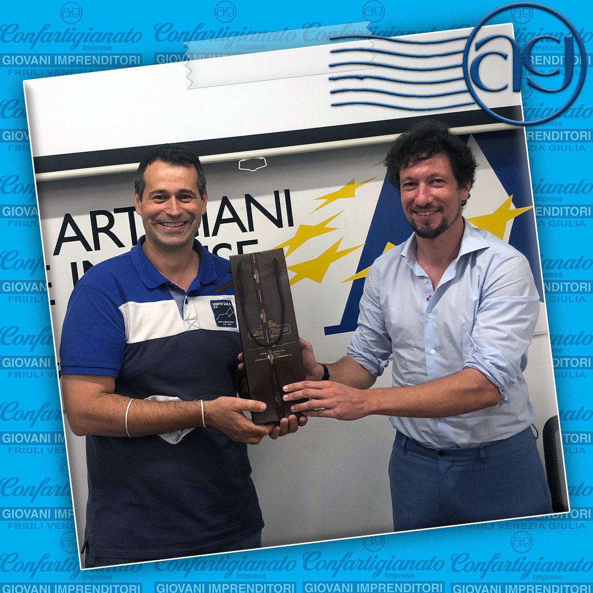 Il nuovo presidente dei Giovani imprenditori di Confartigianato FVG, Nicola Giarle e il presidente uscente Francesco Francescut che ringraziamo per i suoi anni di ottima guida del movimento. Ieri sera il passaggio di consegne in occasione del primo consiglio direttivo in presenza