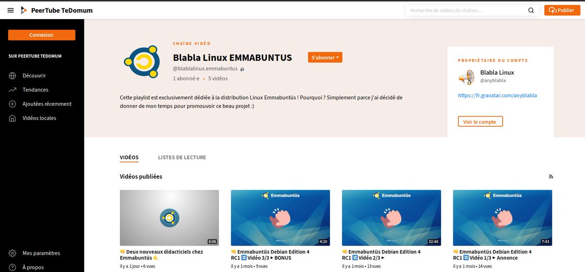 Emmabuntus's tweet image. Un grand merci à notre ami Amaury Libert aka #BlablaLinux pour cette belle vidéo de présentation de la mise à jour de nos tutoriels de l&apos;Emmabuntüs Debian Edition 4 :)

video.tedomum.net/video-channels…