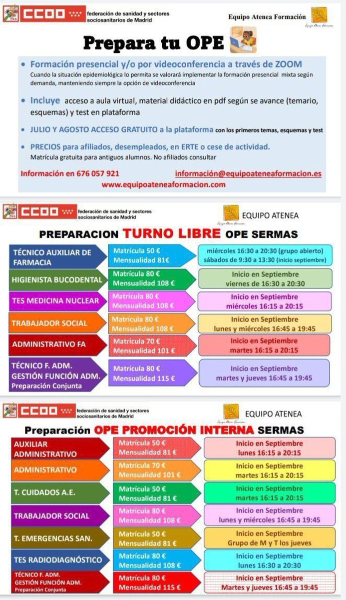 Preparación de la OPE del SERMAS de Turno Libre y de Promoción Interna #Empleo