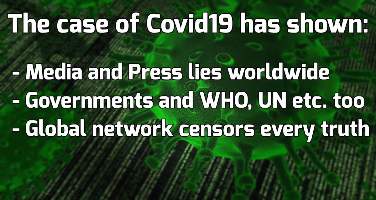 RafollowRa's tweet photo. 🇷 eal News
#Covid-19 reveals global censorship, manipulation and #corruption of all key #deciders.
World #Censorship includes:
- origin and cause of #SARSCoV2 #COVID19at
- function and mechanism of #COVID19
- longterm adverse reactions to health and risks of the #vaccines
@nyt https://t.co/L63DH8uUUg