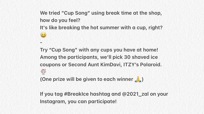 PORTALITZYBR's tweet photo. Quem fizer o desafio do copo e postar no Instagram, utilizar a tag #BreakIce e marcar a conta 2021_zal tem chance de ganhar um prêmio. https://t.co/DAN6Td1hrR