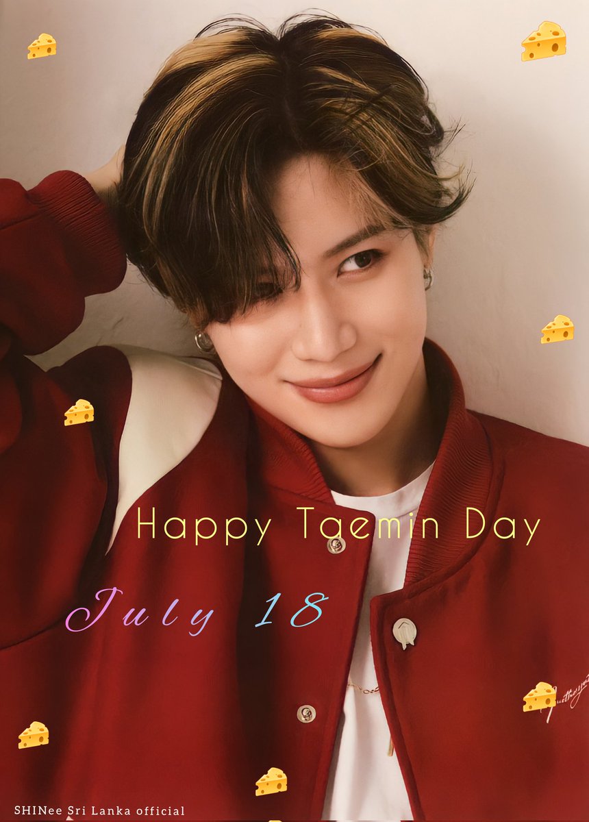 Shinee_SriLanka's tweet photo. 🔴 #TAEMIN 's birthday HASHTAG EVENT.

SHAWOLS! Reply with; 

#Everyday_TAEMINDAY
#온세상이_태민이로_빛나는날 @SHINee

Let’s celebrate our baby cheese’s birthday together 🧀👑 https://t.co/6WiBrdPeG3