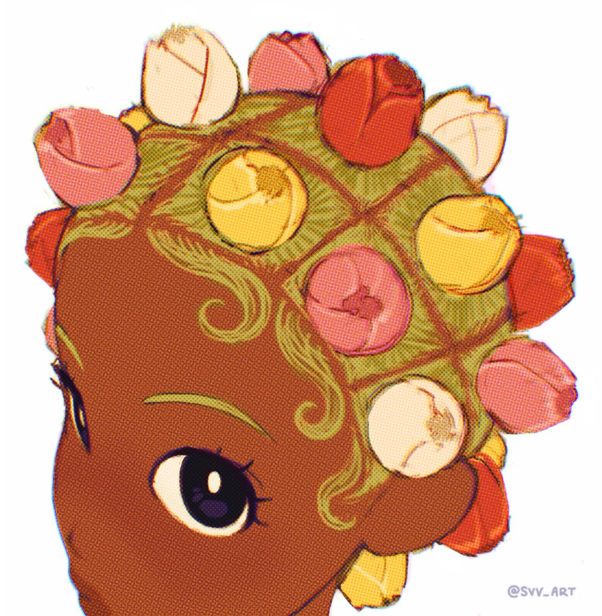 SVV_ART's tweet image. tulip bantu knots
