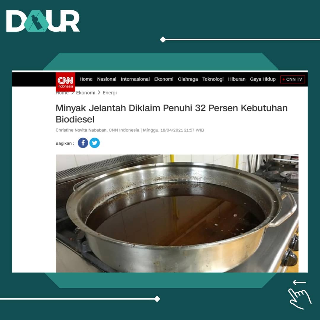 DaurUntukBangsa's tweet photo. Sobat DAUR, ternyata minyak jelantah masih bisa dimanfaatkan lagi, lho!! Yuk, mulai sekarang bijak dengan limbah yg satu ini dengan tidak membuangnya sembarangan!

Sumber berita: https://t.co/Yx8lLnKO70 https://t.co/HKnrfB4Ix1
