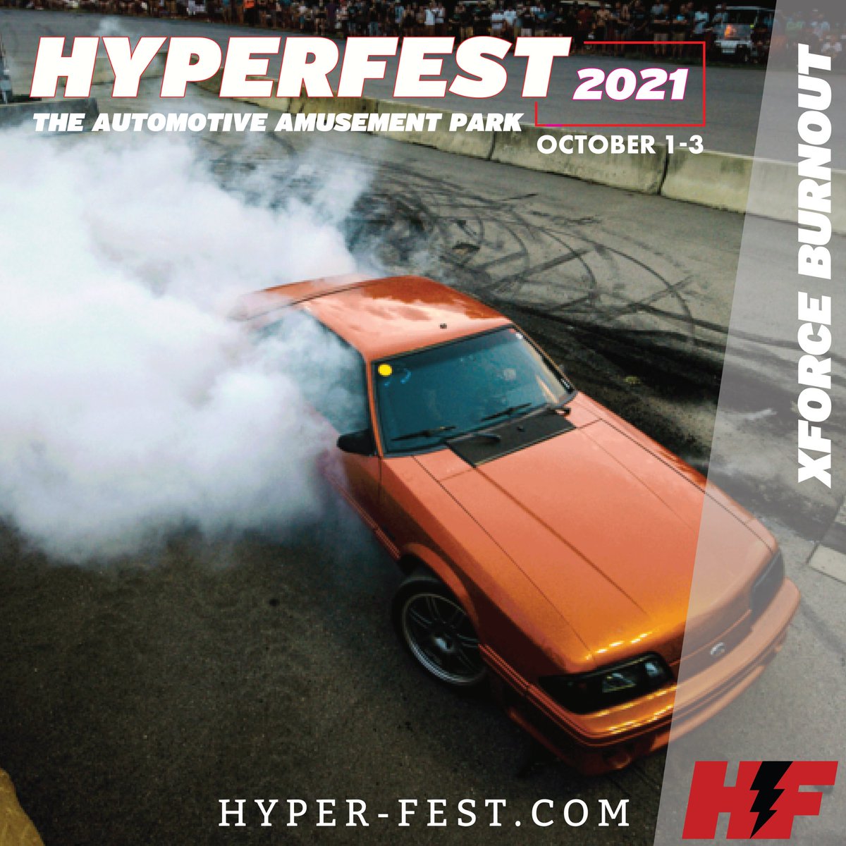 Hyperfest's tweet image. Happy Saturday! Have you signed up for our @XforceExhausts burnout contest yet? Best part, it’s FREE!