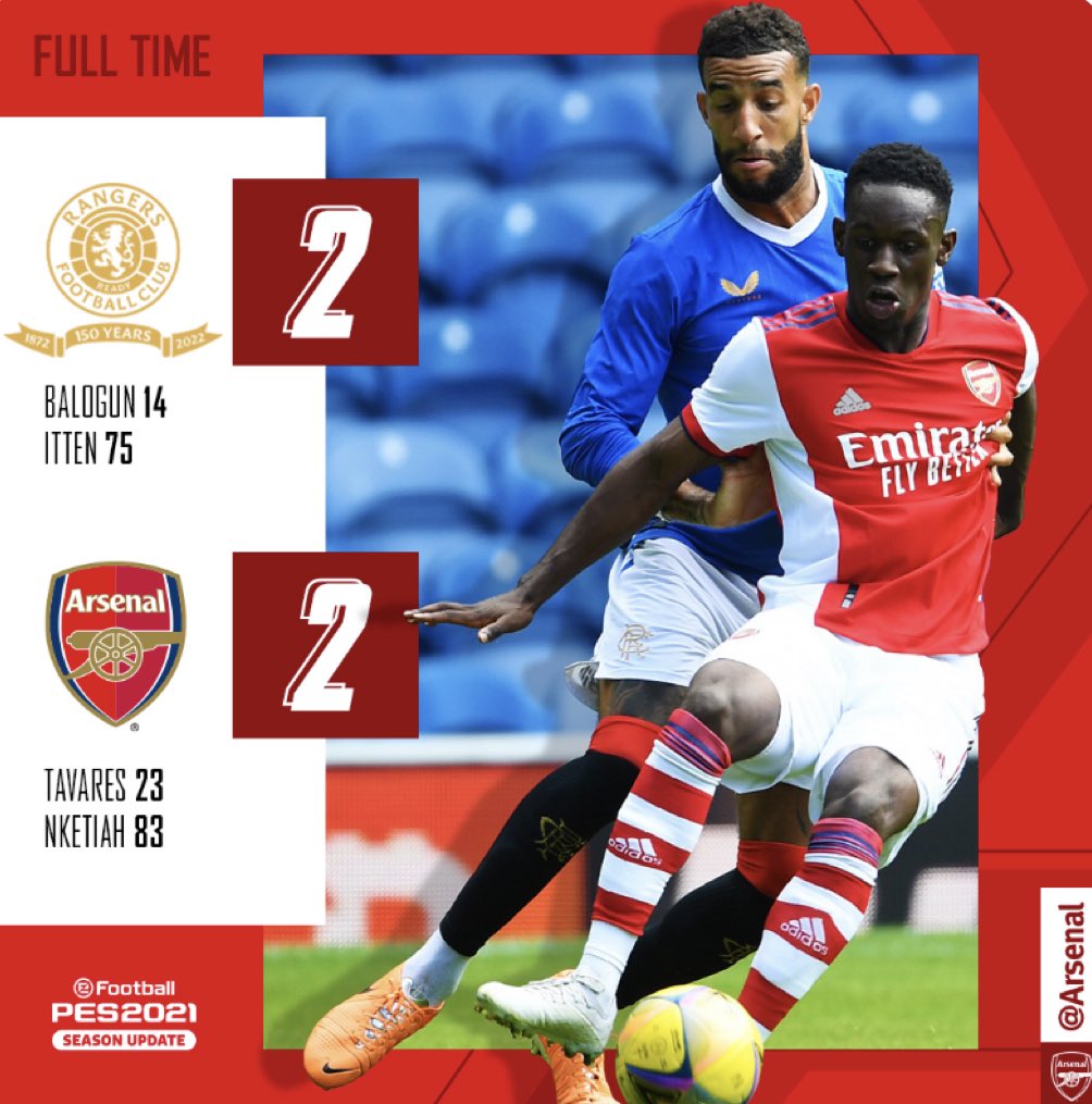 ArsenalEspanol's tweet photo. FINAL: Rangers 2-2 Arsenal
#RFCARS https://t.co/pHszgt3p3h