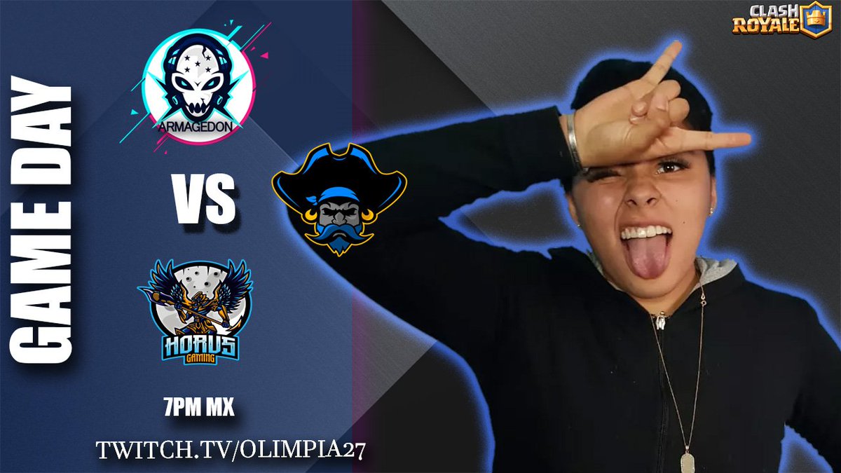 #ClashRoyale #AMG

Partido por octavos de final vamos con todo y nos acompaña nuestra caster @Olii27Cr

[🏆]@Revenge_league
[🆚]<a href="/HorusGaming_14/">Horus Gaming</a>
[ ⏰] 6:00 pm 🇭🇳 7:00pm 🇲🇽
[🧩] Octavos de final 
[📽️]twitch.tv/olimpia27cr?sr…