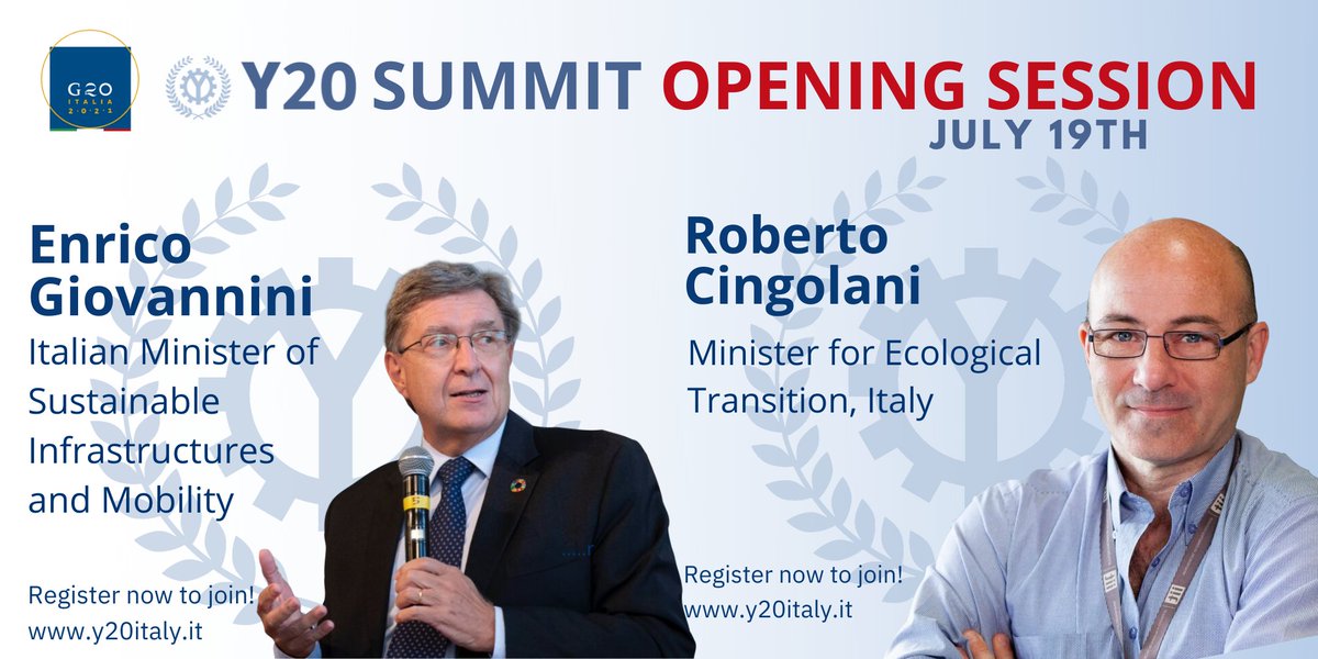 Y7/Y20 Italy (@yas_society) on Twitter photo #Y20Summit -2!
đź“…19 to 23 July
We are extremely excited to announce the first four speakers of the Y20 Opening Session.
👉Seats are limited, register here now: bit.ly/3kznSv8
or follow the facebook live stream!
<a href="/g20org/">G20 South Africa</a>
#iocisonoY20 #iocisonoYAS #roadtoY20Italy #Y20 #Y20Summit -2!
đź“…19 to 23 July
We are extremely excited to announce the first four speakers of the Y20 Opening Session.
👉Seats are limited, register here now: bit.ly/3kznSv8
or follow the facebook live stream!
<a href="/g20org/">G20 South Africa</a>
#iocisonoY20 #iocisonoYAS #roadtoY20Italy #Y20