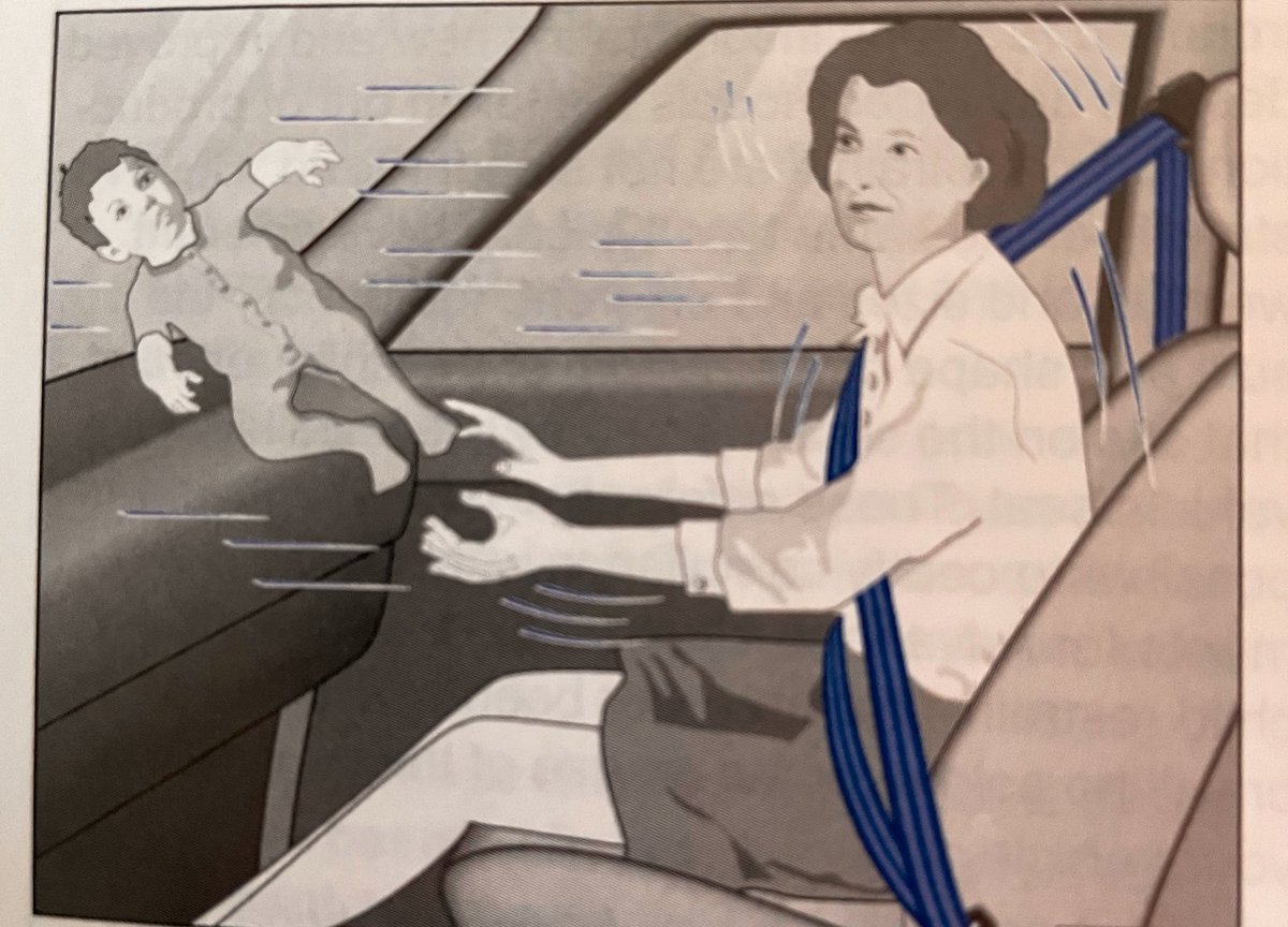 Car safety lesson #27: Passenger must remain just as alert as the driver to properly defend against dashboard ninja baby #TheMoreYouKnow 
(photo credit: VW owner’s manual)