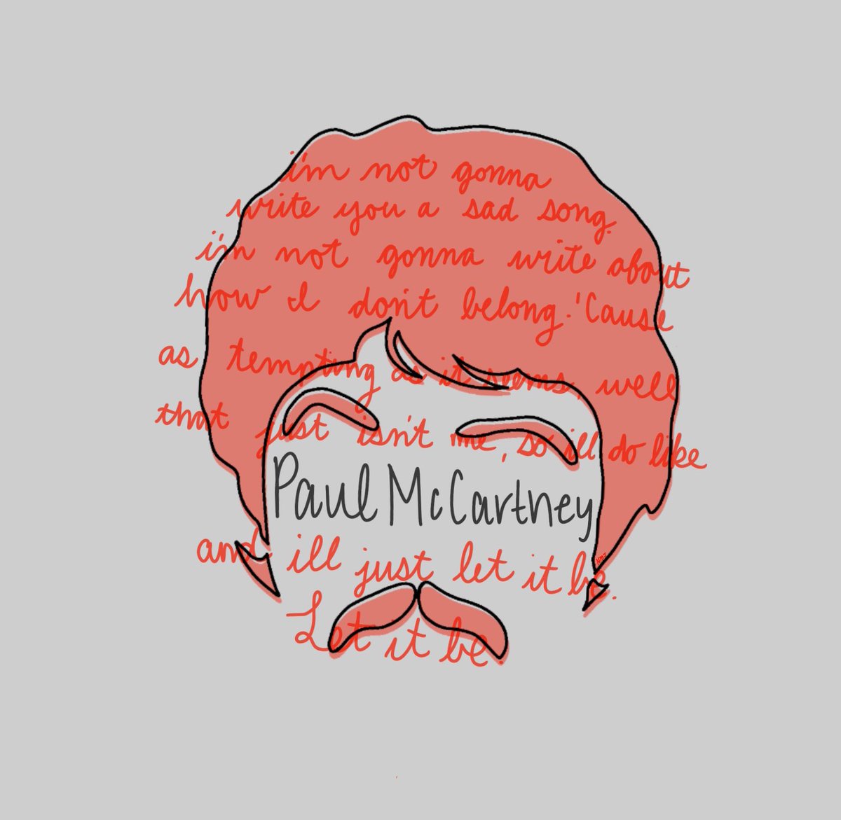 HunterJacoby's tweet photo. “So I’ll do like Paul McCartney and I’ll just let it be. Let it be.” Artwork inspired by @ArrestedYouth ‘s Paul McCartney from the Nonfiction album! https://t.co/ePd7UDRIWq