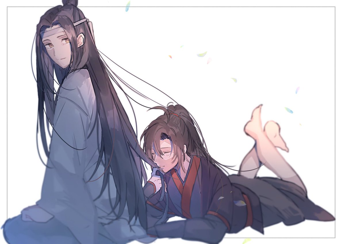 「#忘羨ワンドロワンライ 
お題「口づけ」おかりしました! 」|ねるこはそだつのイラスト