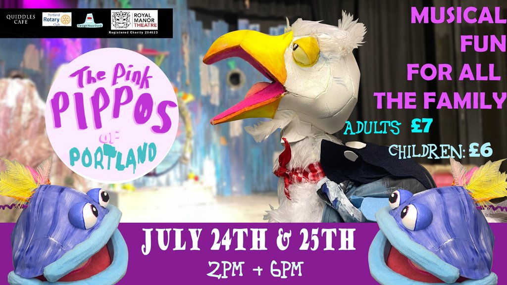RMTCPortland's tweet image. 👨‍👩‍👦‍👦👉👉Only a week until the Pink Pippos of Portland Puppet show! Freedom Weekend! July 24th and 25th, 2pm and 6pm. Just under an hour, and snacks and refreshments will be on sale in the Lower hall.🐠🐠🐟🐡🐙🦀
Adults :£7 Children: £6
buff.ly/3z0JdSy