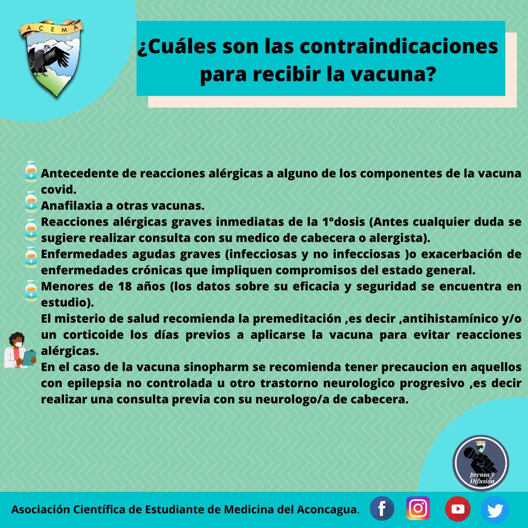AcemaMza's tweet photo. Hoy ,te contamos algunos mitos y realidades sobre la aplicación de la vacuna covid . https://t.co/vMlTj44zpp