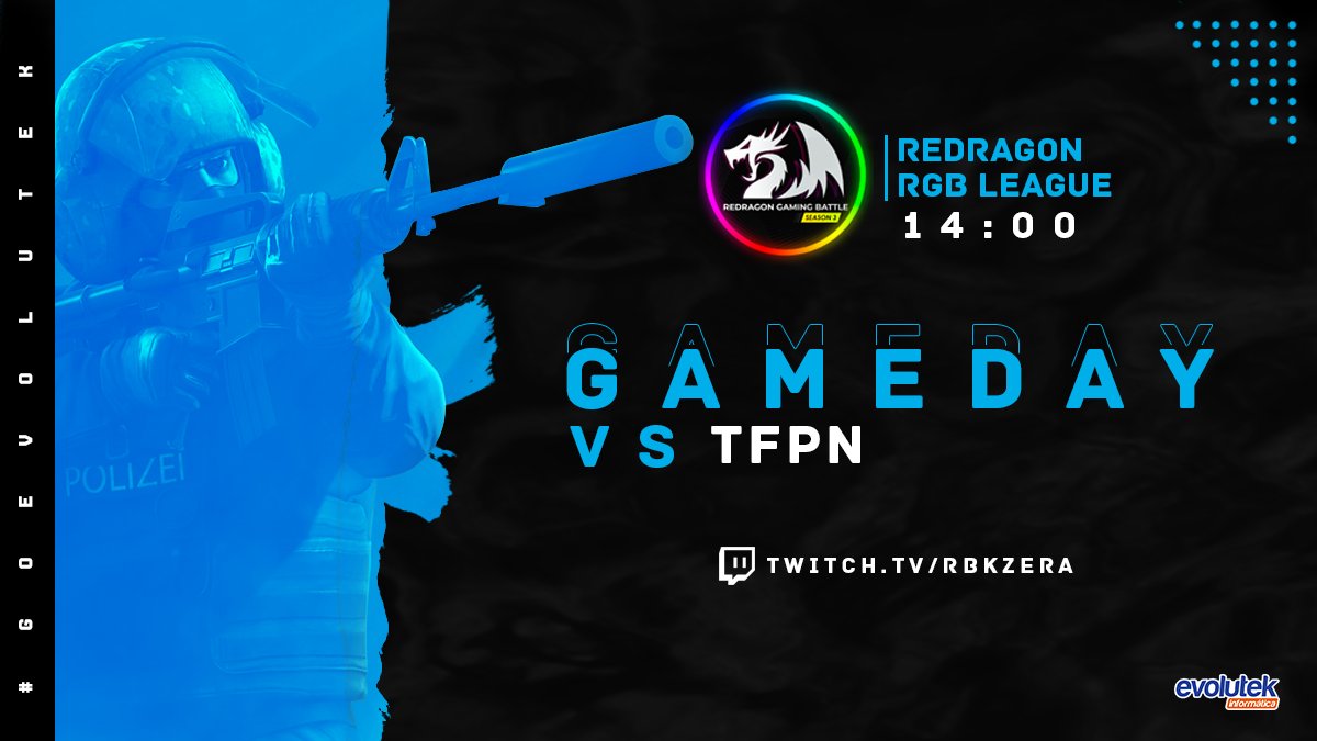 EvolutekTeam's tweet photo. [CS:GO] Redragon RGB League! 🔥

Após uma fase de grupos perfeita avançamos para os playoffs!!

Iniciaremos nossa caminhada nos playoffs às 14 horas contra a equipe da #TFPN!!

🆚#TFPN
⏰14h00
📺https://t.co/txKUcQXP87
🎙️@rbkzera

#GOEVOLUTEK
#SOUEVOLUTEK https://t.co/rvgIp8V20A