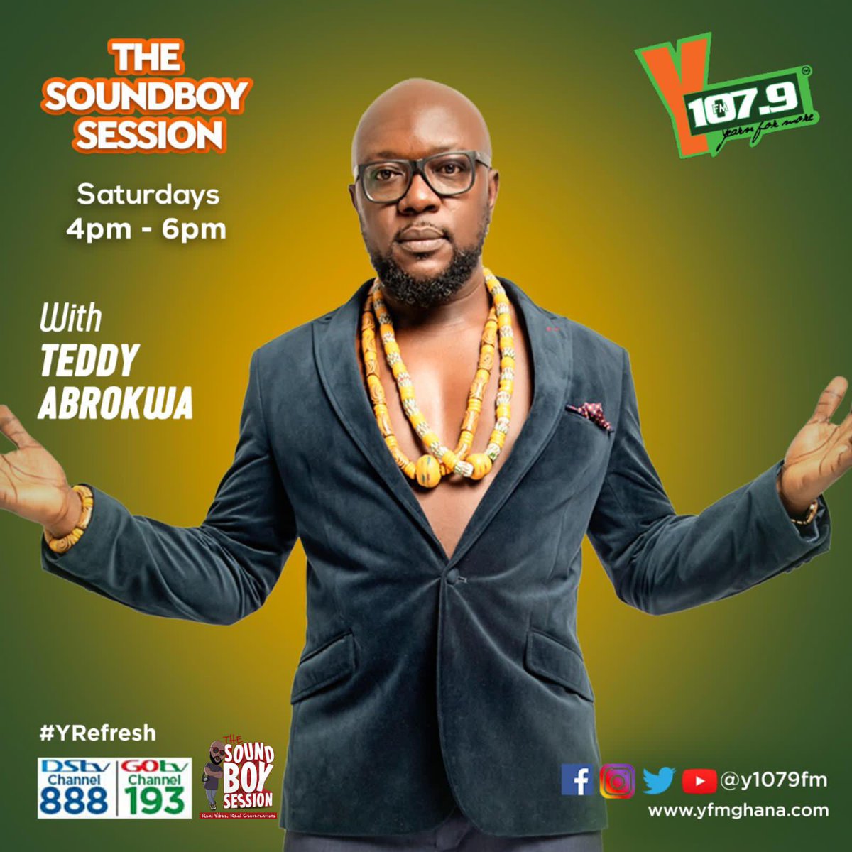 Y1079FM's tweet photo. #TheSoundboySession w/ @SoundBoyT & @ian_priceless is holding down Accra now!
Keep it locked! https://t.co/XzMR7kmvlp