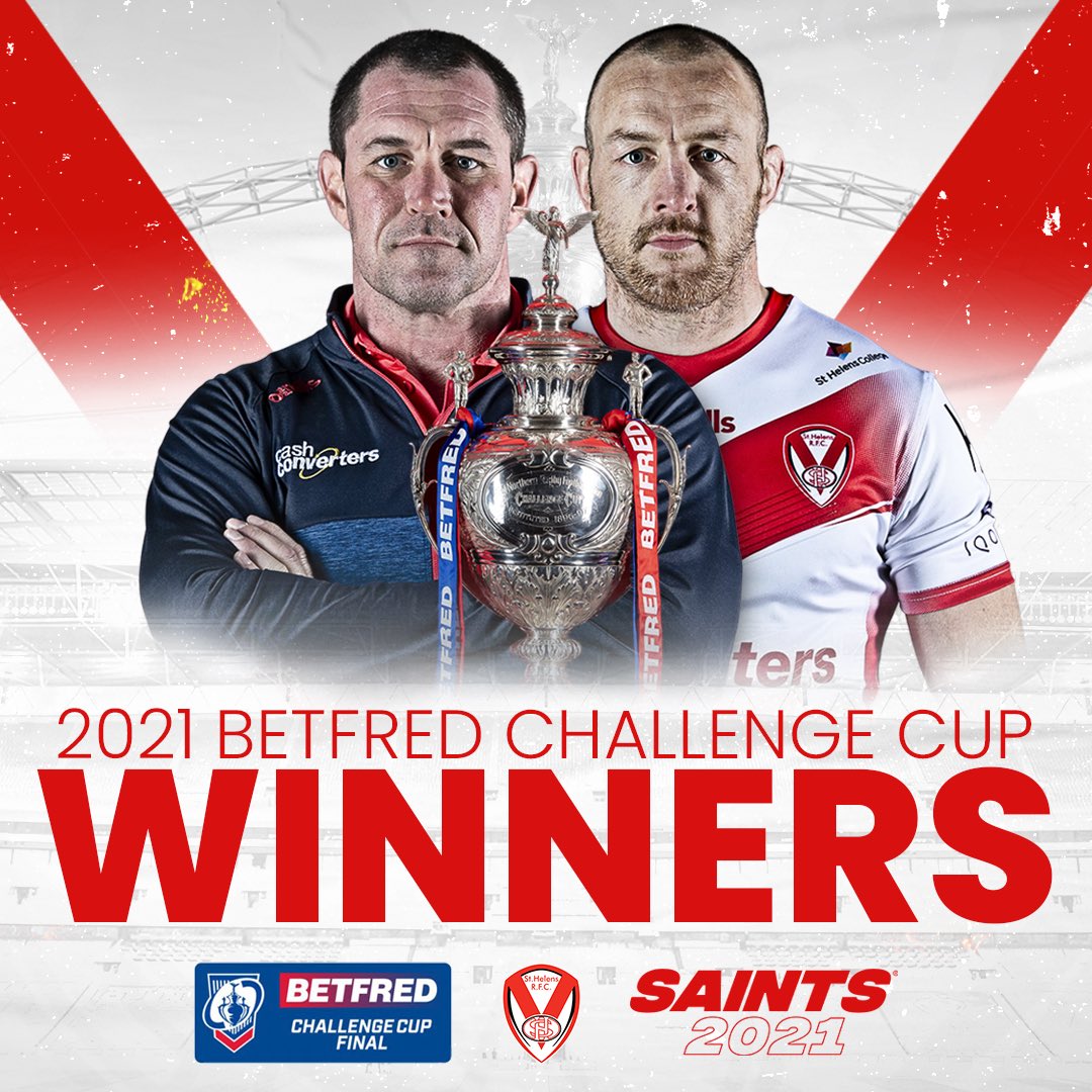 St.Helens R.F.C. (@saints1890) on Twitter photo The 13 year wait is over. It’s lucky 13 for Saints…. 🥁
We are finally <a href="/TheChallengeCup/">Betfred Challenge Cup</a> WINNERS again! 🏆
#COYS The 13 year wait is over. It’s lucky 13 for Saints…. 🥁
We are finally <a href="/TheChallengeCup/">Betfred Challenge Cup</a> WINNERS again! 🏆
#COYS
