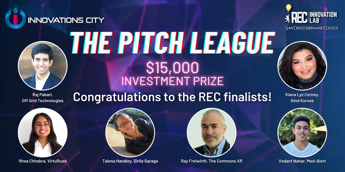 The REC Startups landed 6 out of 10 spots in the Pitch League by <a href="/InnovationsCity/">Innovations City™️</a>, and they are competing for $15,000 in prize money! Join us TODAY (July 17) at 12pm to watch the REC Teams pitch! Register to attend at innovationscity.com/competition/60… 

#RECInnovationLab #InnovationsCity